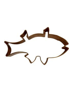 Solid Copper Shark Fish Cookie Cutter 6 Inches Long Ocean Sea Life Design